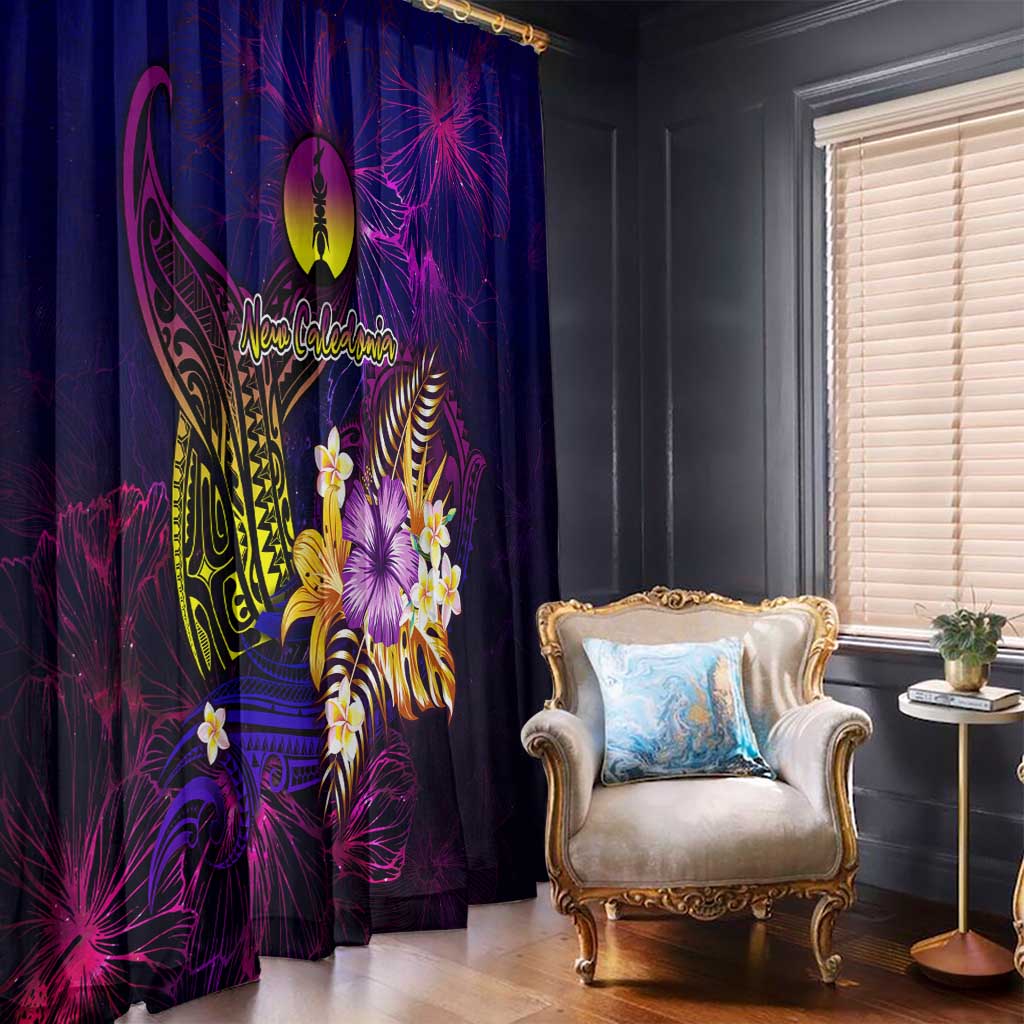 New Caledonia Window Curtain Whale Hibiscus Polynesian DT02 - Polynesian Pride