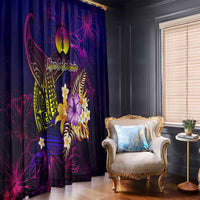 New Caledonia Window Curtain Whale Hibiscus Polynesian DT02 - Polynesian Pride