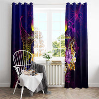 New Caledonia Window Curtain Whale Hibiscus Polynesian DT02 - Polynesian Pride