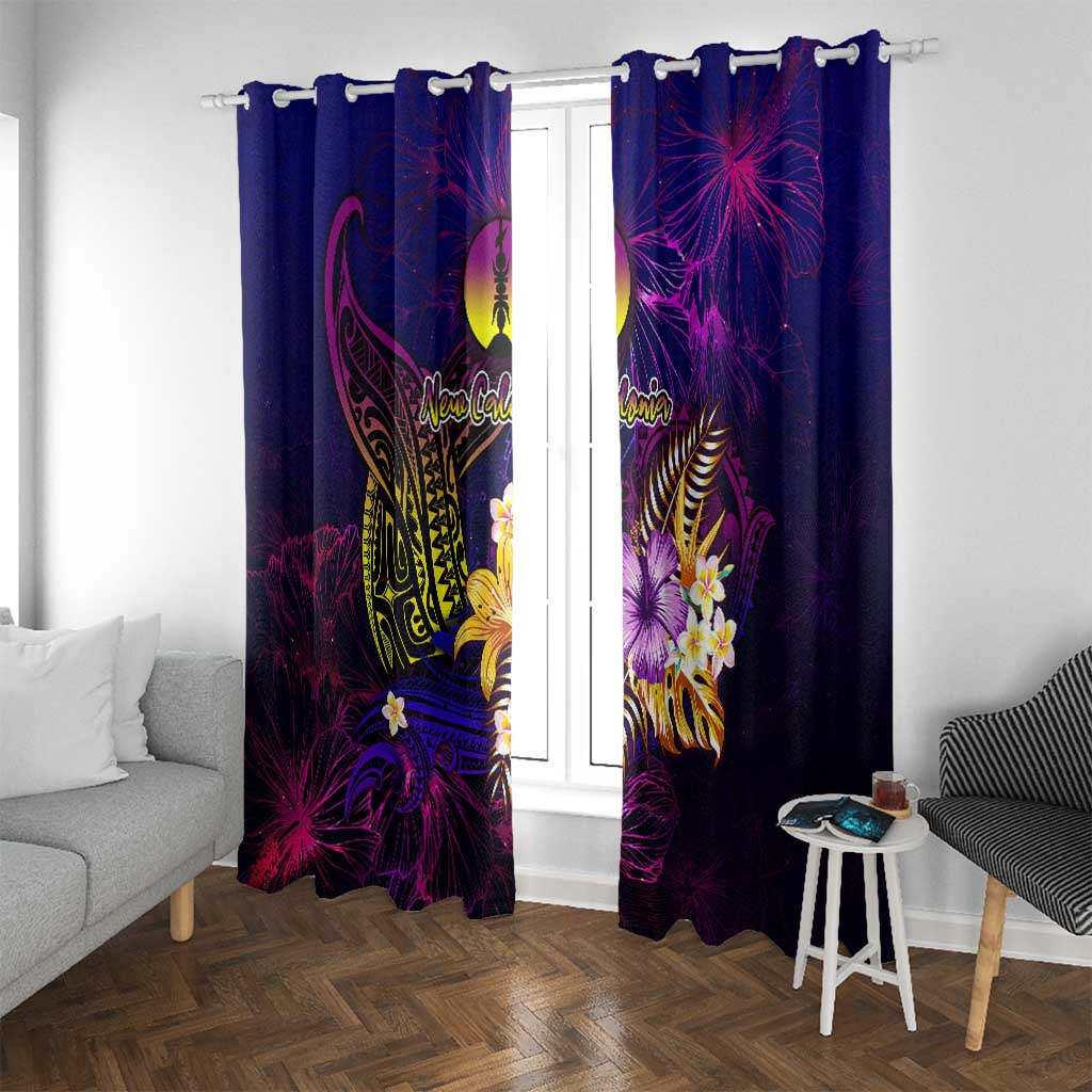 New Caledonia Window Curtain Whale Hibiscus Polynesian DT02 With Grommets Purple - Polynesian Pride