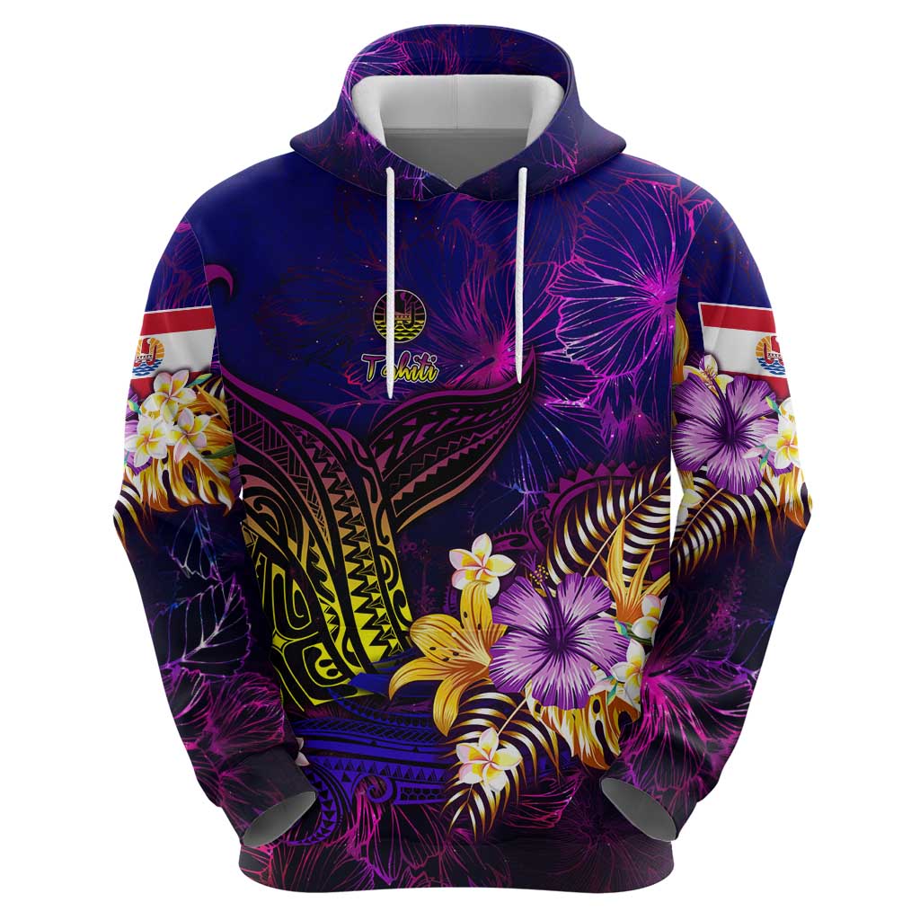 Tahiti French Polynesia Hoodie Whale Hibiscus Polynesian DT02 - Polynesian Pride