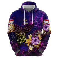 Tahiti French Polynesia Hoodie Whale Hibiscus Polynesian DT02 - Polynesian Pride