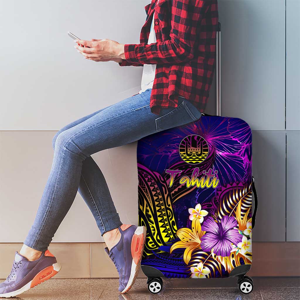 Tahiti French Polynesia Luggage Cover Whale Hibiscus Polynesian DT02 - Polynesian Pride