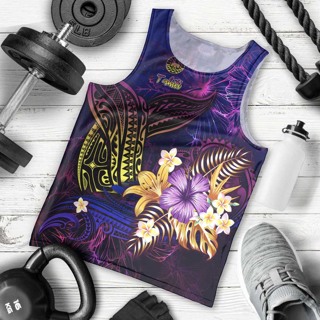 Tahiti French Polynesia Men Tank Top Whale Hibiscus Polynesian DT02 - Polynesian Pride