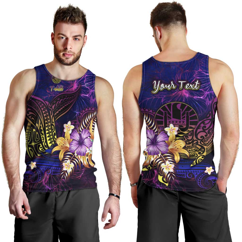 Tahiti French Polynesia Men Tank Top Whale Hibiscus Polynesian DT02 - Polynesian Pride