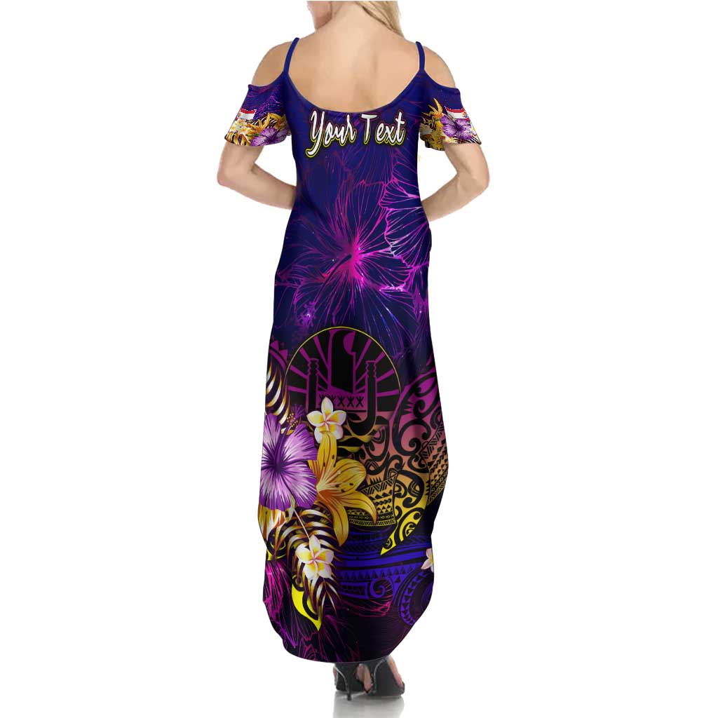 Tahiti French Polynesia Summer Maxi Dress Whale Hibiscus Polynesian DT02 - Polynesian Pride