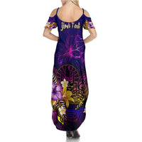 Tahiti French Polynesia Summer Maxi Dress Whale Hibiscus Polynesian DT02 - Polynesian Pride