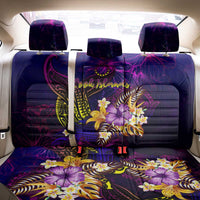 Cook Islands Back Car Seat Cover Whale Hibiscus Polynesian DT02 - Polynesian Pride
