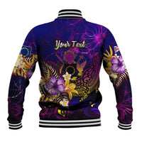 Cook Islands Baseball Jacket Whale Hibiscus Polynesian DT02 - Polynesian Pride