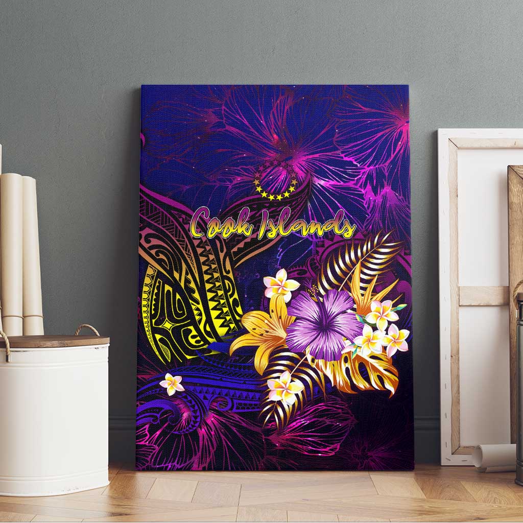 Cook Islands Canvas Wall Art Whale Hibiscus Polynesian DT02 - Polynesian Pride