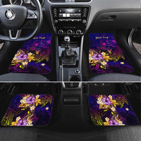 Cook Islands Car Mats Whale Hibiscus Polynesian DT02 Set 4pcs Purple - Polynesian Pride