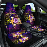 Cook Islands Car Seat Cover Whale Hibiscus Polynesian DT02 One Size Purple - Polynesian Pride