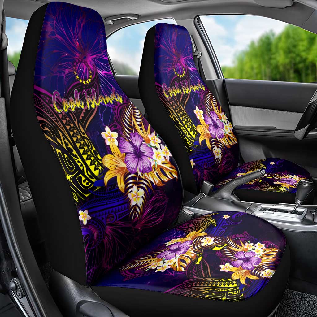 Cook Islands Car Seat Cover Whale Hibiscus Polynesian DT02 - Polynesian Pride