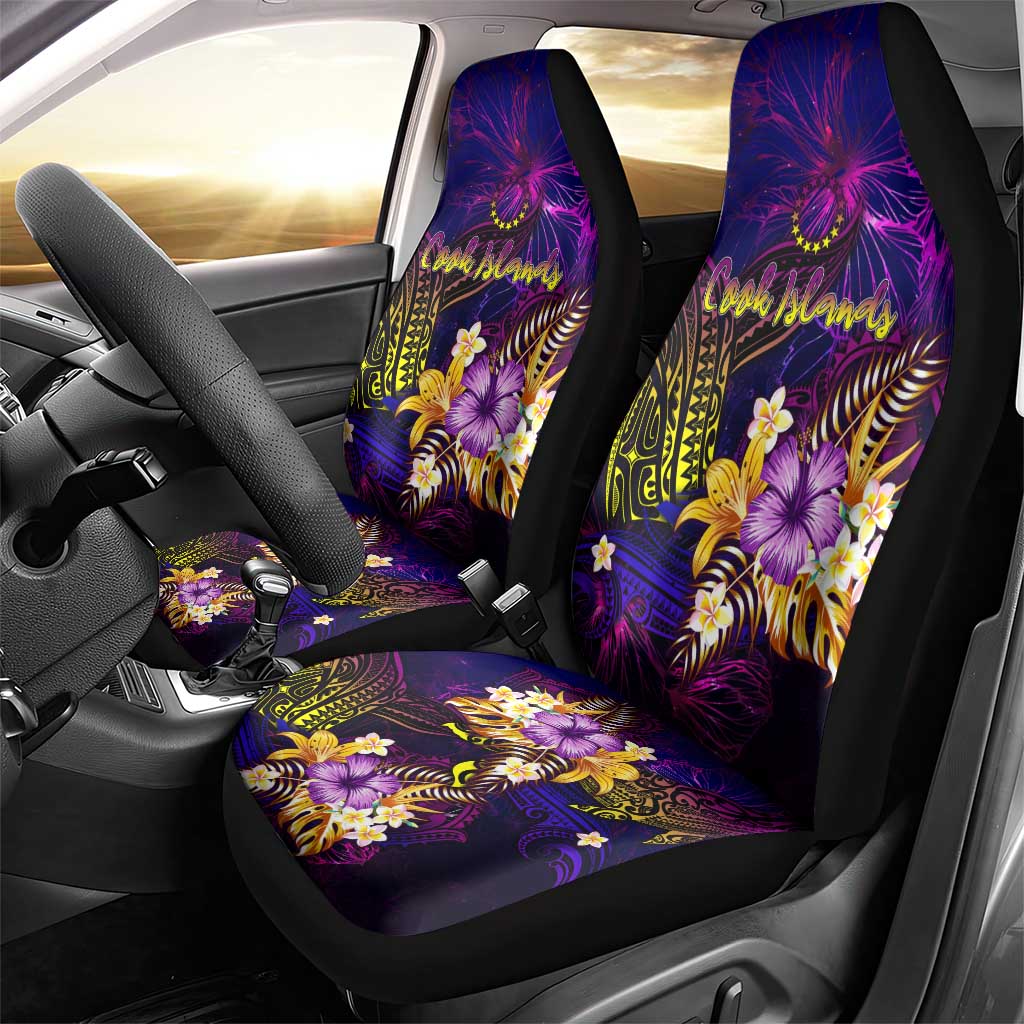 Cook Islands Car Seat Cover Whale Hibiscus Polynesian DT02 - Polynesian Pride