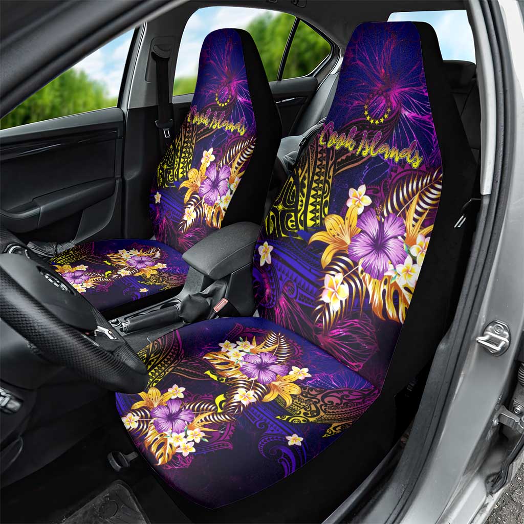 Cook Islands Car Seat Cover Whale Hibiscus Polynesian DT02 - Polynesian Pride