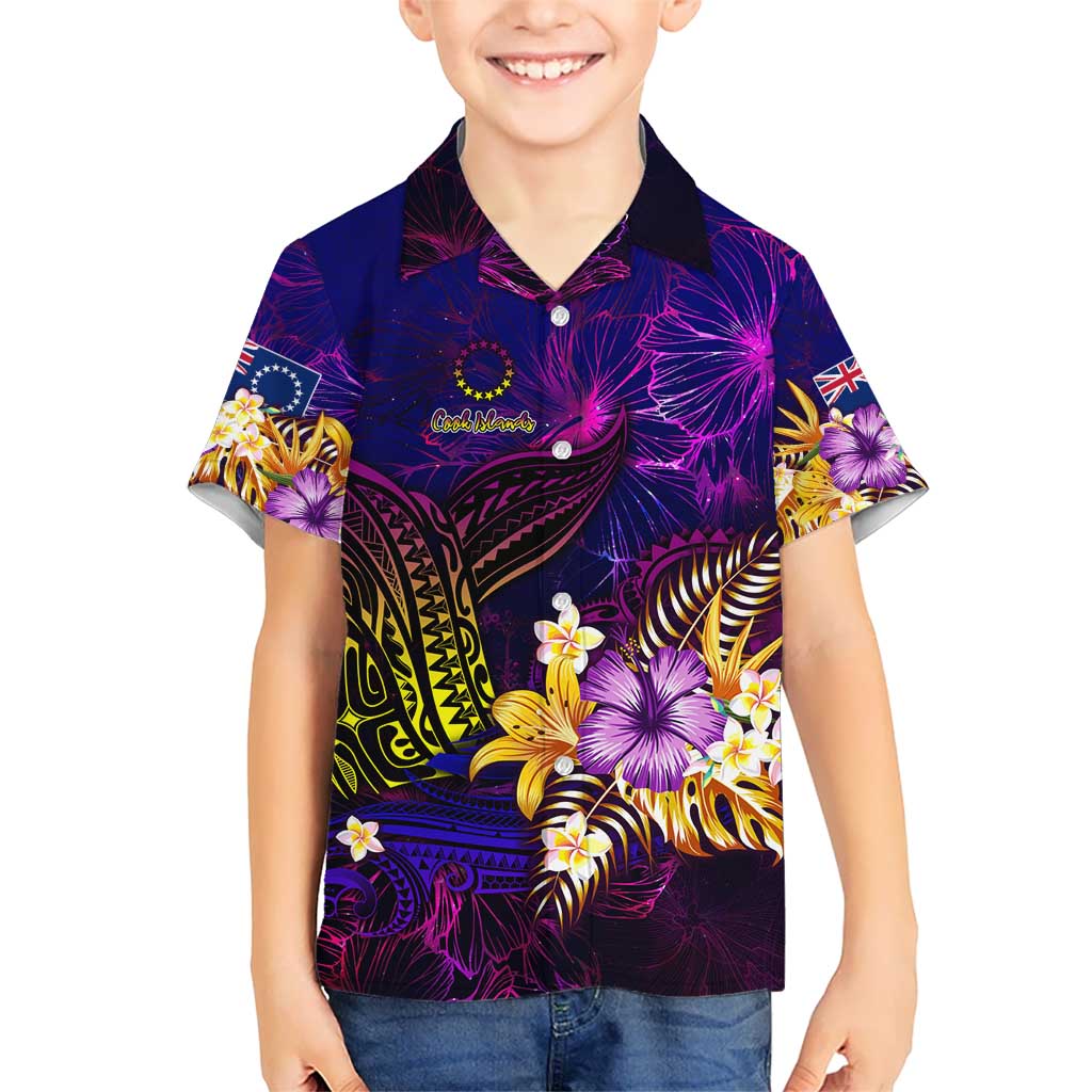Cook Islands Hawaiian Shirt Whale Hibiscus Polynesian DT02 - Polynesian Pride