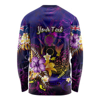 Cook Islands Long Sleeve Shirt Whale Hibiscus Polynesian DT02 - Polynesian Pride
