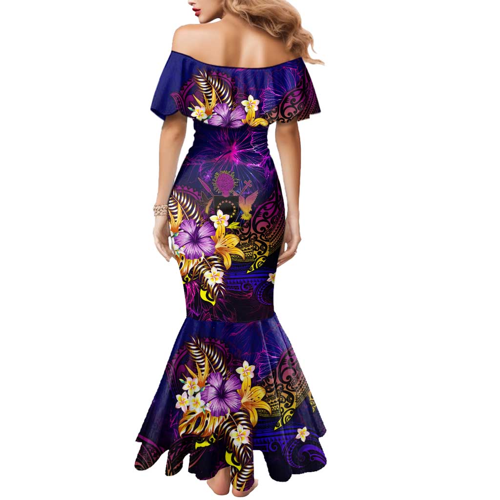 Cook Islands Mermaid Dress Whale Hibiscus Polynesian DT02 - Polynesian Pride
