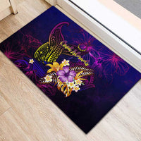 Cook Islands Rubber Doormat Whale Hibiscus Polynesian DT02 - Polynesian Pride