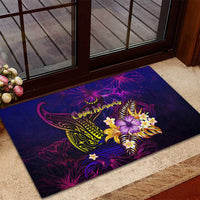 Cook Islands Rubber Doormat Whale Hibiscus Polynesian DT02 - Polynesian Pride