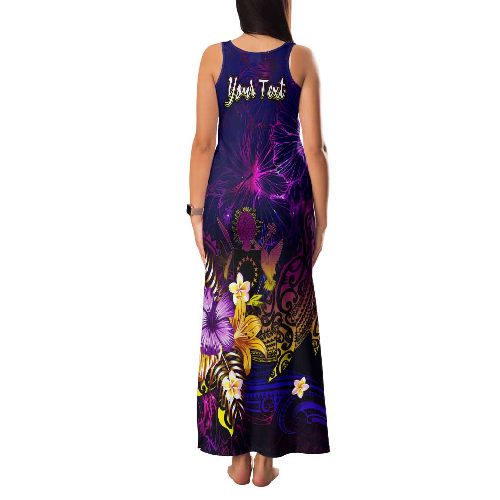 Cook Islands Tank Maxi Dress Whale Hibiscus Polynesian DT02 - Polynesian Pride