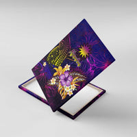Nauru Canvas Wall Art Whale Hibiscus Polynesian DT02 With Frame Purple - Polynesian Pride