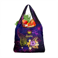 Nauru Grocery Bag Whale Hibiscus Polynesian DT02 1-pack One Size Purple - Polynesian Pride