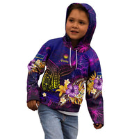 Nauru Kid Hoodie Whale Hibiscus Polynesian DT02 - Polynesian Pride