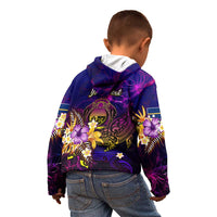 Nauru Kid Hoodie Whale Hibiscus Polynesian DT02 - Polynesian Pride