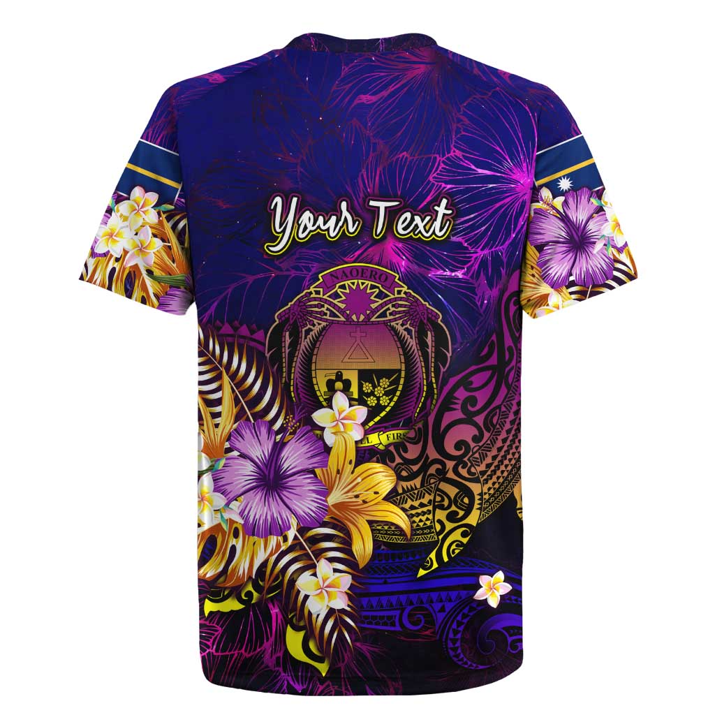 Nauru Rugby Jersey Whale Hibiscus Polynesian DT02 - Polynesian Pride