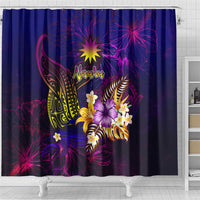 Nauru Shower Curtain Whale Hibiscus Polynesian DT02 - Polynesian Pride