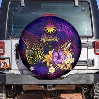 Nauru Spare Tire Cover Whale Hibiscus Polynesian DT02 Purple - Polynesian Pride