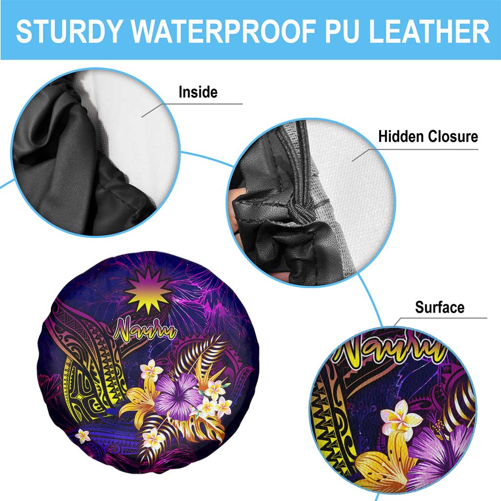Nauru Spare Tire Cover Whale Hibiscus Polynesian DT02 - Polynesian Pride