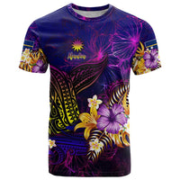 Nauru T Shirt Whale Hibiscus Polynesian DT02 Purple - Polynesian Pride