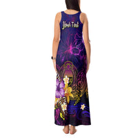 Nauru Tank Maxi Dress Whale Hibiscus Polynesian DT02 - Polynesian Pride