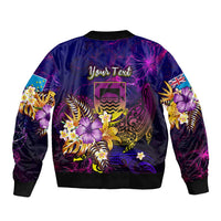 Tuvalu Bomber Jacket Whale Hibiscus Polynesian DT02 - Polynesian Pride