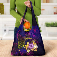 Tuvalu Grocery Bag Whale Hibiscus Polynesian DT02 - Polynesian Pride