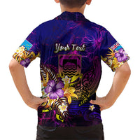 Tuvalu Kid Hawaiian Shirt Whale Hibiscus Polynesian DT02 - Polynesian Pride