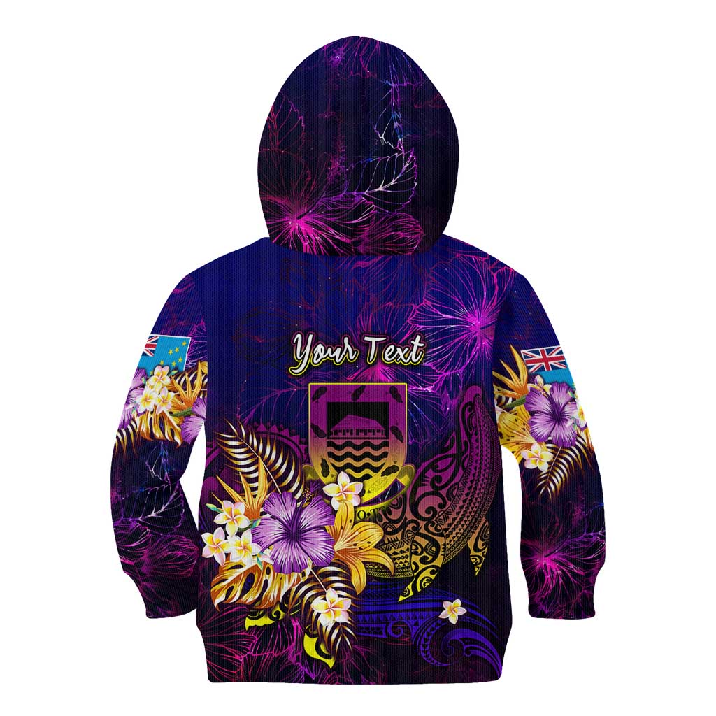 Tuvalu Kid Hoodie Whale Hibiscus Polynesian DT02 - Polynesian Pride