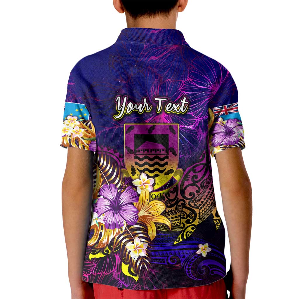 Tuvalu Kid Polo Shirt Whale Hibiscus Polynesian DT02 - Polynesian Pride