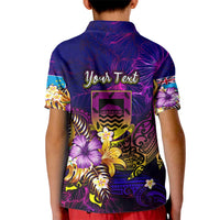 Tuvalu Kid Polo Shirt Whale Hibiscus Polynesian DT02 - Polynesian Pride