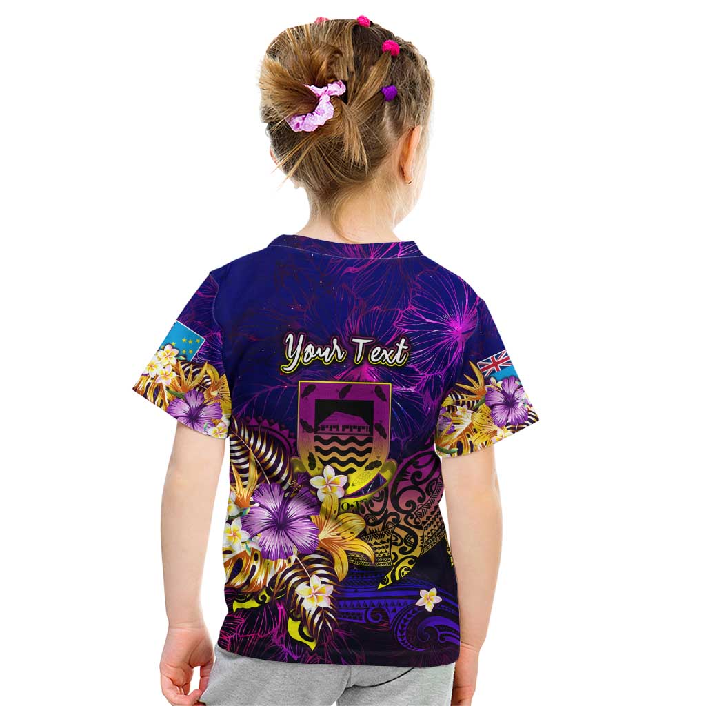 Tuvalu Kid T Shirt Whale Hibiscus Polynesian DT02 - Polynesian Pride