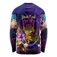 Tuvalu Long Sleeve Shirt Whale Hibiscus Polynesian DT02 - Polynesian Pride