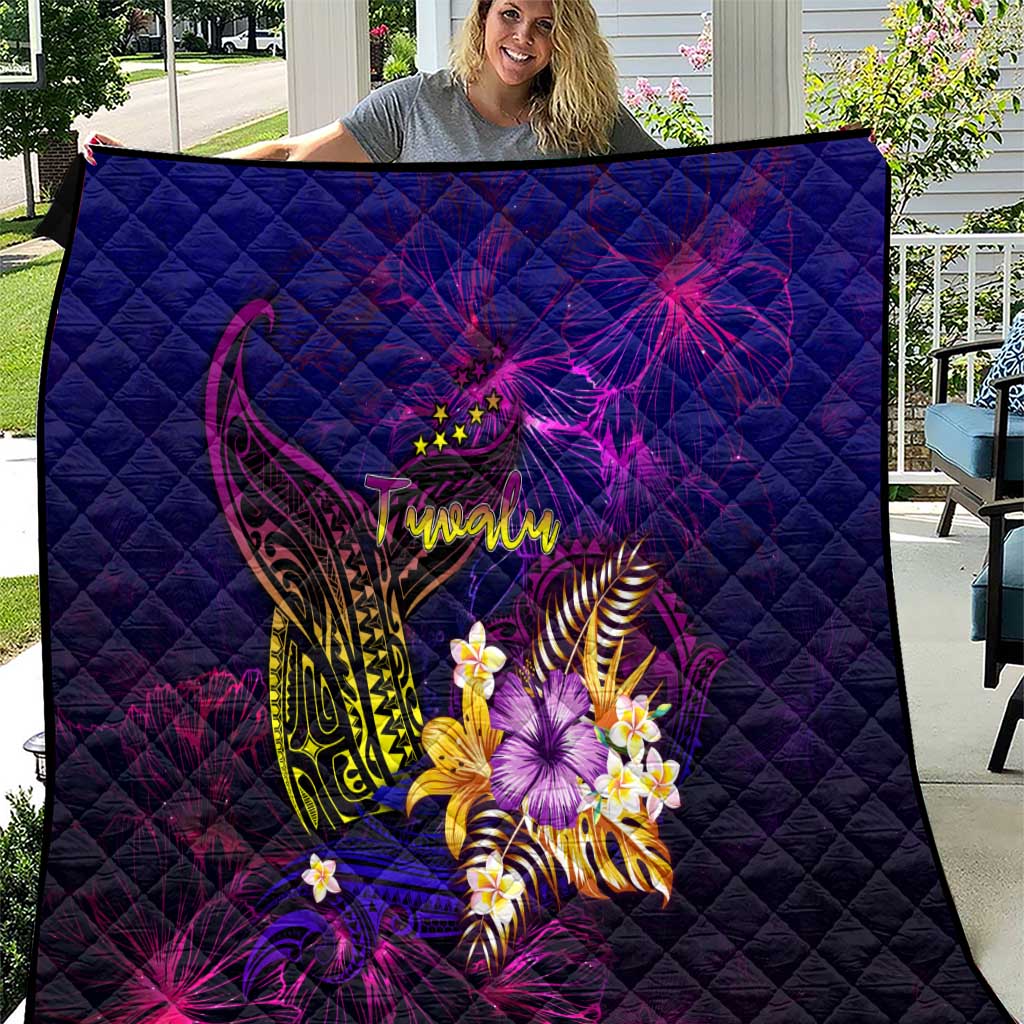 Tuvalu Quilt Whale Hibiscus Polynesian DT02 Purple - Polynesian Pride