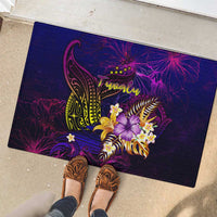 Tuvalu Rubber Doormat Whale Hibiscus Polynesian DT02 - Polynesian Pride