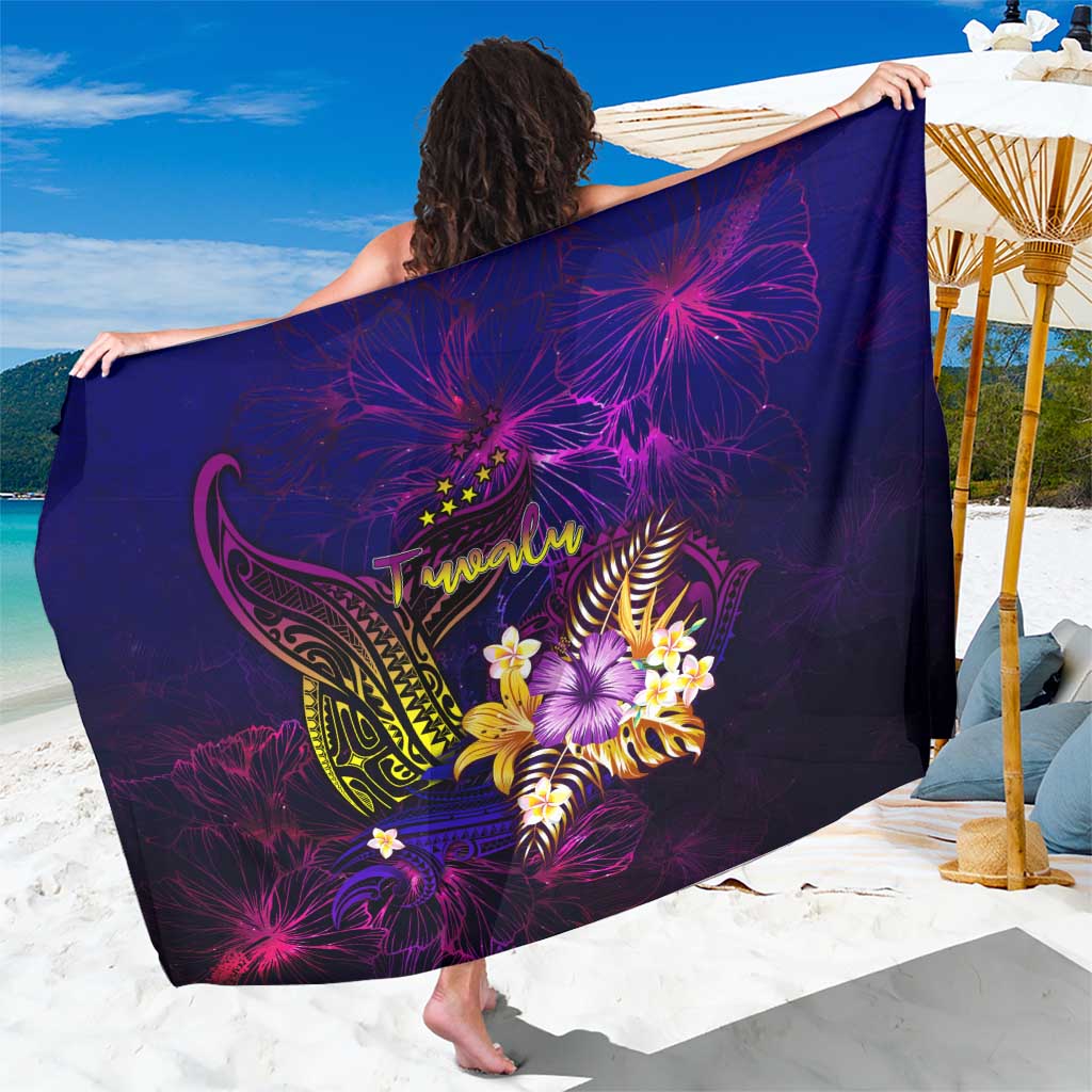 Tuvalu Sarong Whale Hibiscus Polynesian DT02 One Size 44 x 66 inches Purple - Polynesian Pride