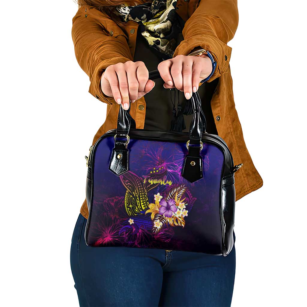 Tuvalu Shoulder Handbag Whale Hibiscus Polynesian DT02 One Size Purple - Polynesian Pride