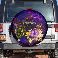 Tuvalu Spare Tire Cover Whale Hibiscus Polynesian DT02 Purple - Polynesian Pride