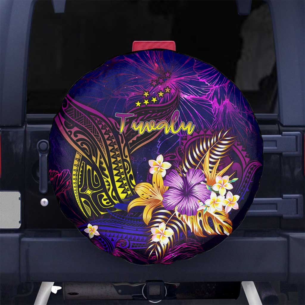 Tuvalu Spare Tire Cover Whale Hibiscus Polynesian DT02 No hole Purple - Polynesian Pride