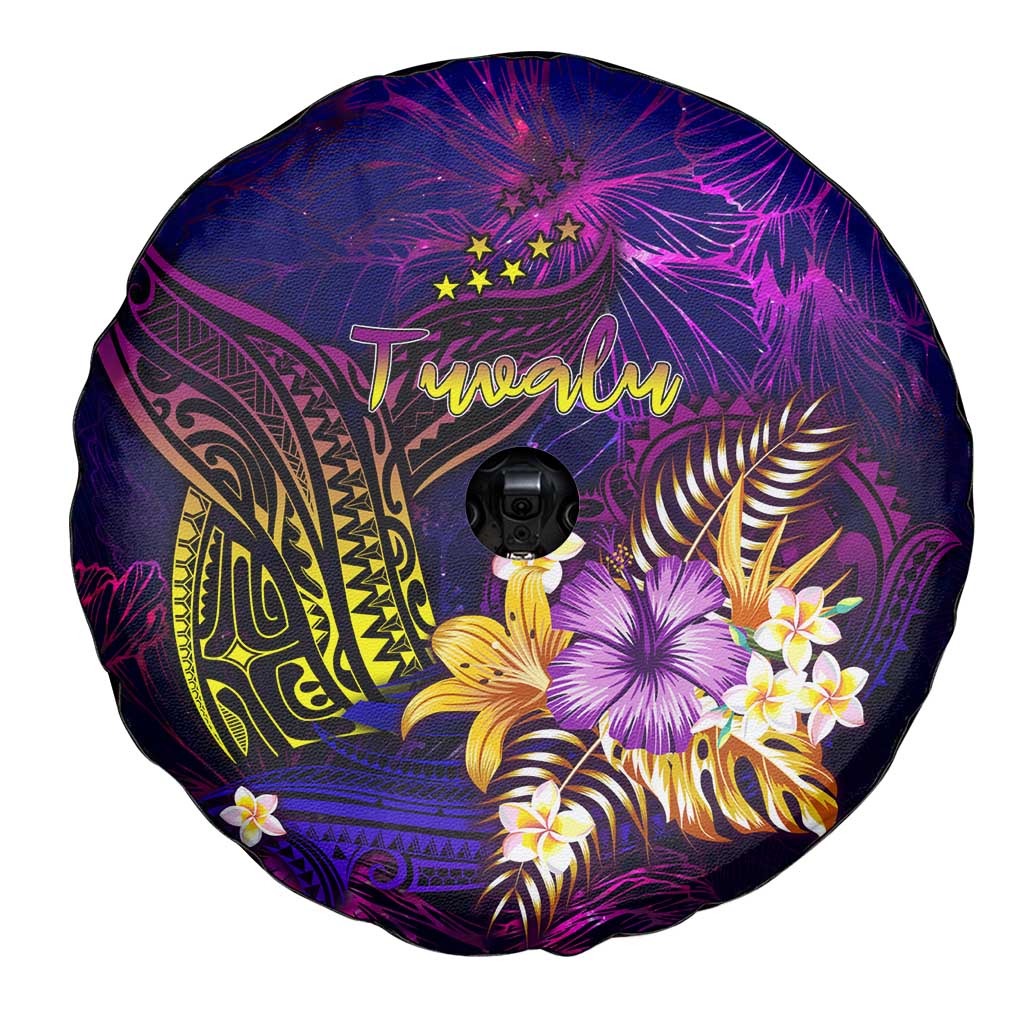 Tuvalu Spare Tire Cover Whale Hibiscus Polynesian DT02 - Polynesian Pride